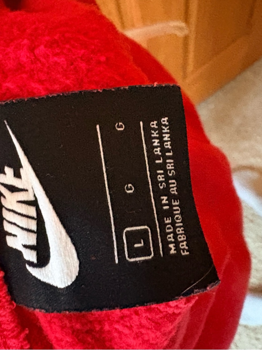 Nike Red Fleece Joggers with White Swoosh - Picture 3 of 5